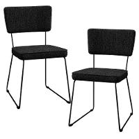 Kit 2 Cadeiras Estofada Para Sala De Jantar Base Aço Chumbo - 1