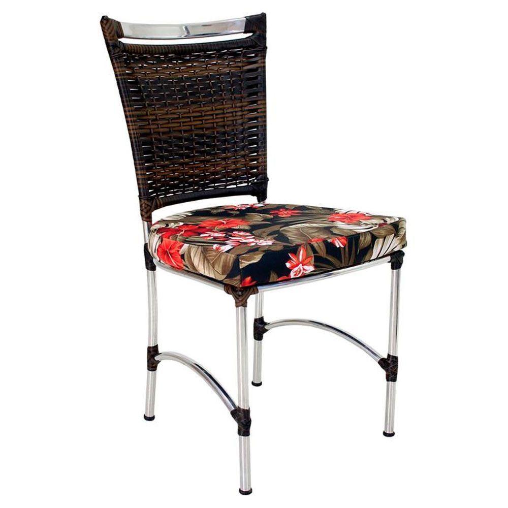 Cadeira Em Alumínio E Fibra Sintética Jk Cozinha Edícula Pedra Ferro E Maui Preto - 1