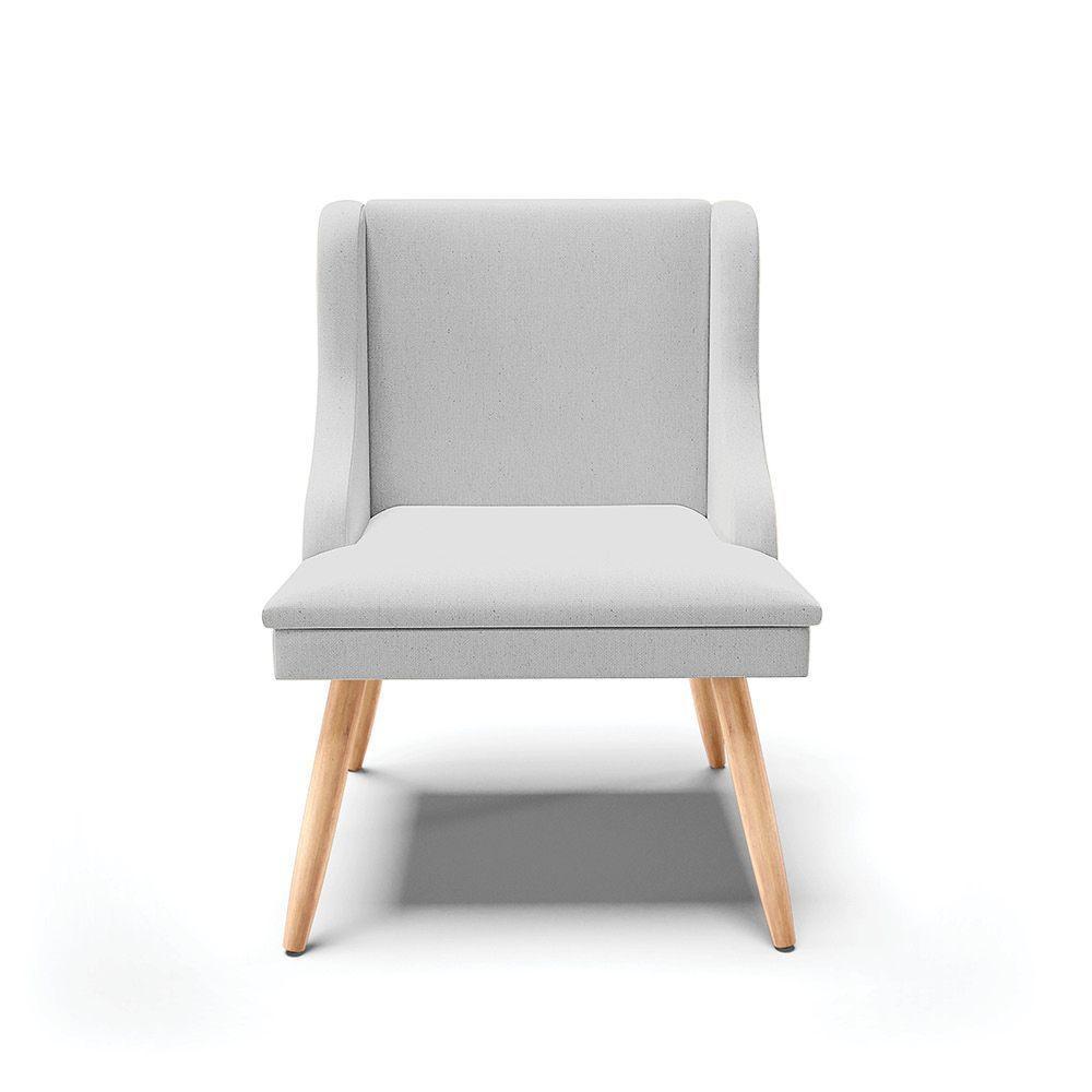 Cadeira De Jantar Liz Linho Cinza A05 Pés Palito Natural - D'rossi - 6