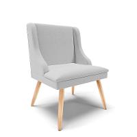 Cadeira De Jantar Liz Linho Cinza A05 Pés Palito Natural - D'rossi - 1