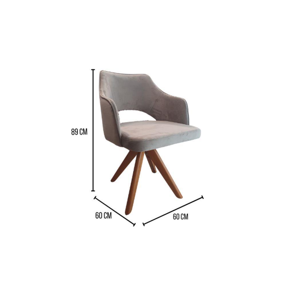 Cadeira De Jantar Zara Giratória Revestida Em Tecido Linho Bege Rosado Cor Fúcsia Escuro - 5