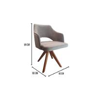 Cadeira De Jantar Zara Giratória Revestida Em Tecido Linho Bege Rosado Cor Fúcsia Escuro - 9