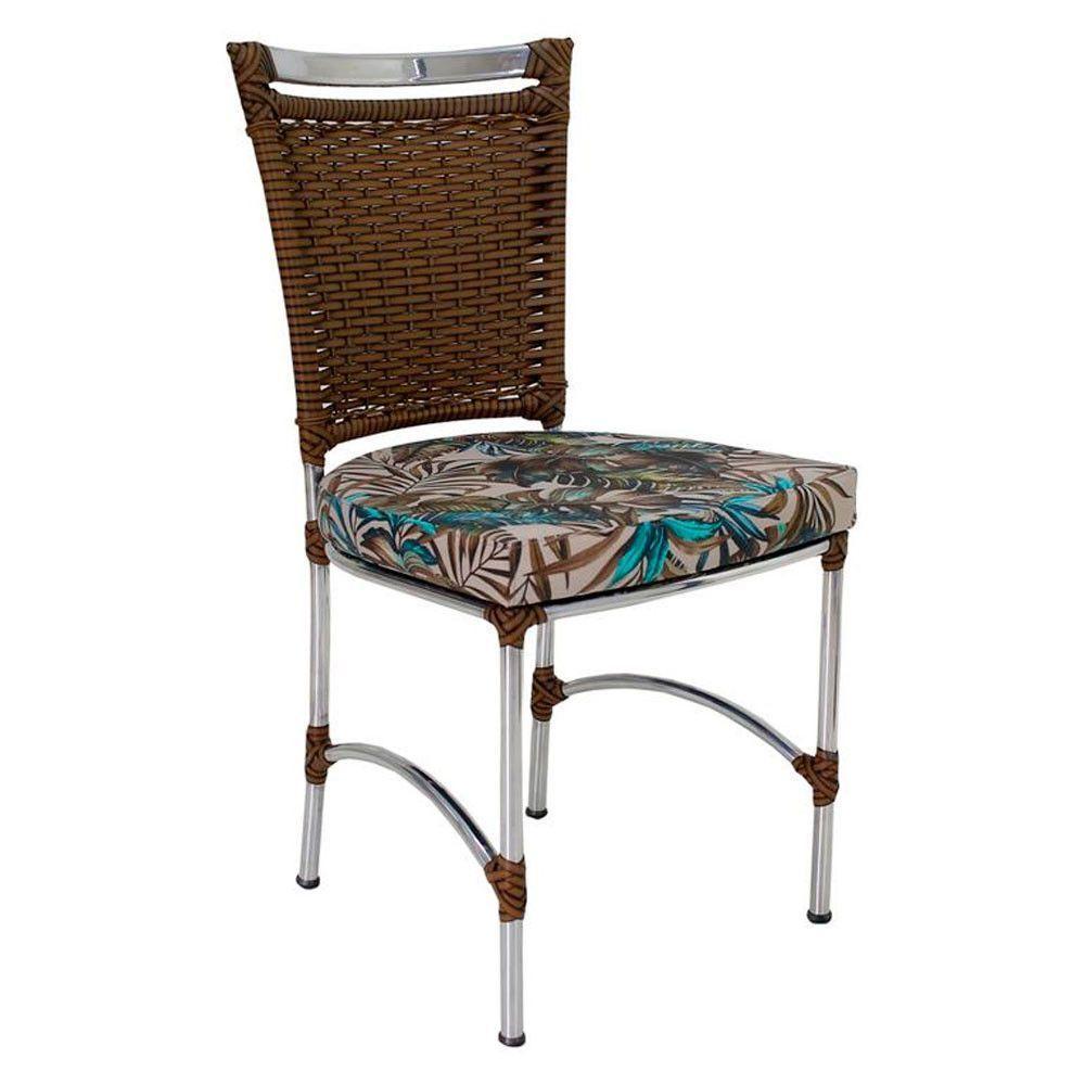 Cadeira Em Alumínio E Fibra Sintética Jk Cozinha Edícula Sepia E Maranata Bege - 2