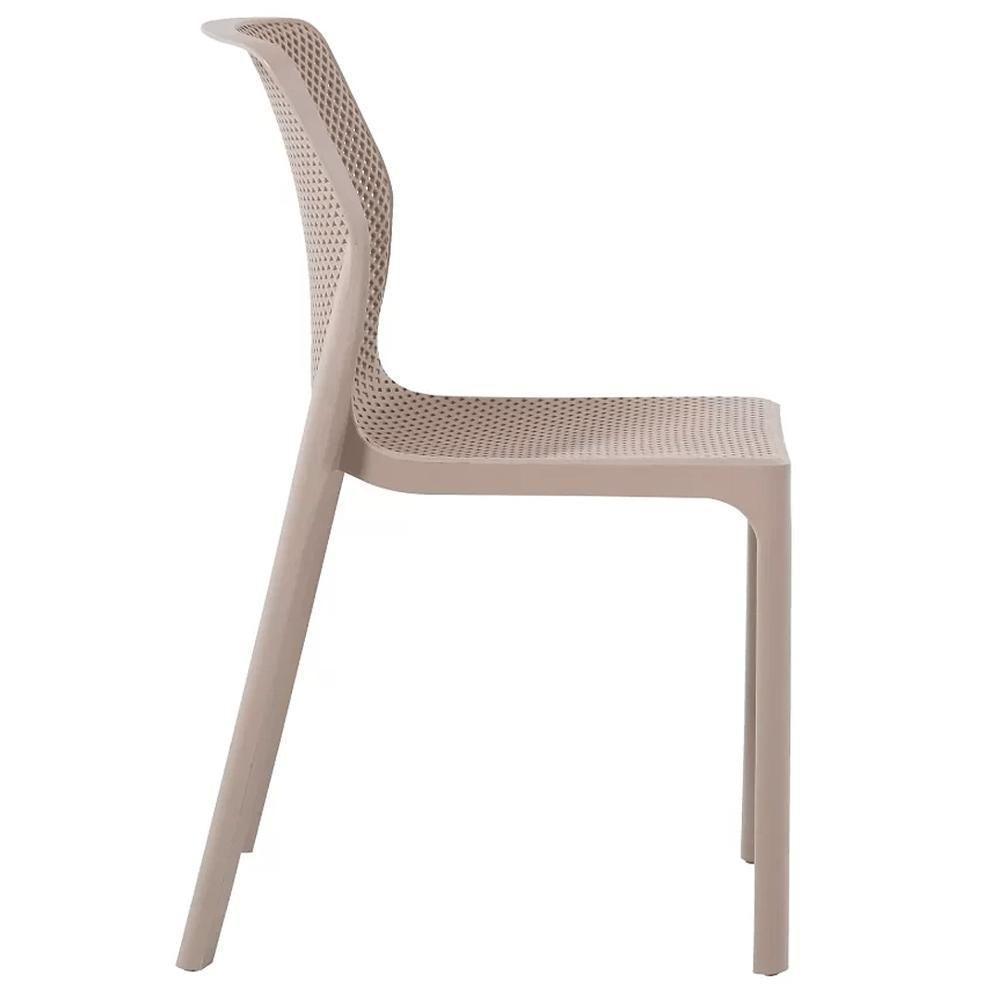 Kit 4 Cadeiras Empilhável Inmetro Capri Vega Fratini Em Polipropileno Cor Fendi - 4