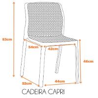 Kit 4 Cadeiras Empilhável Inmetro Capri Vega Fratini Em Polipropileno Cor Fendi - 2