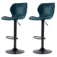 Kit 2 Banquetas Giratórias Bristol Itajaí Fratini 110 Cm (altura) Pu Cor Preta Base Disco Preta - 1