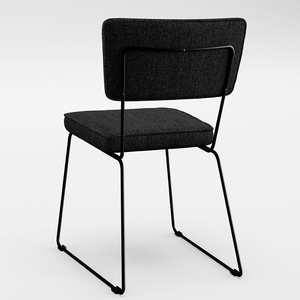 Kit 6 Cadeiras Estofada Para Sala De Jantar Base Aço Chumbo - 3