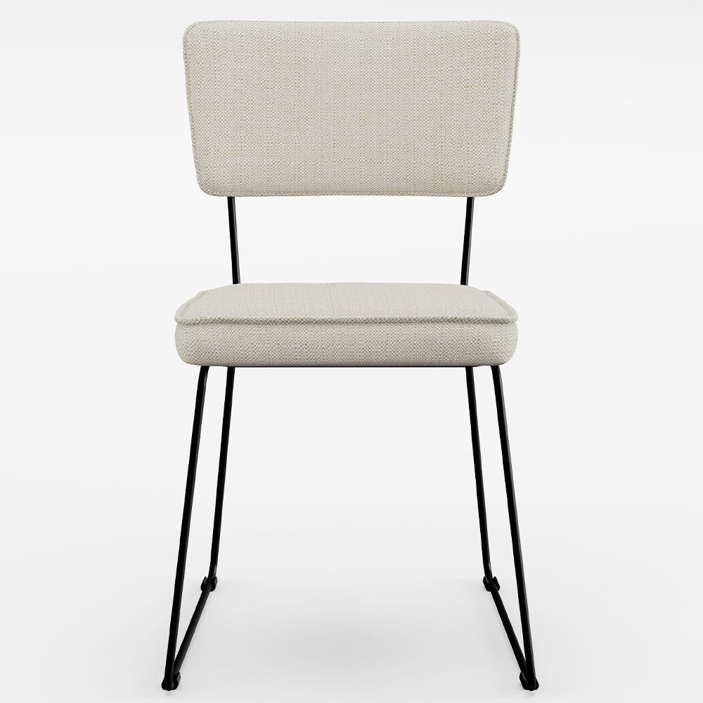 Kit 2 Cadeiras Estofada Para Sala Jantar Base Aço Champagne - 5