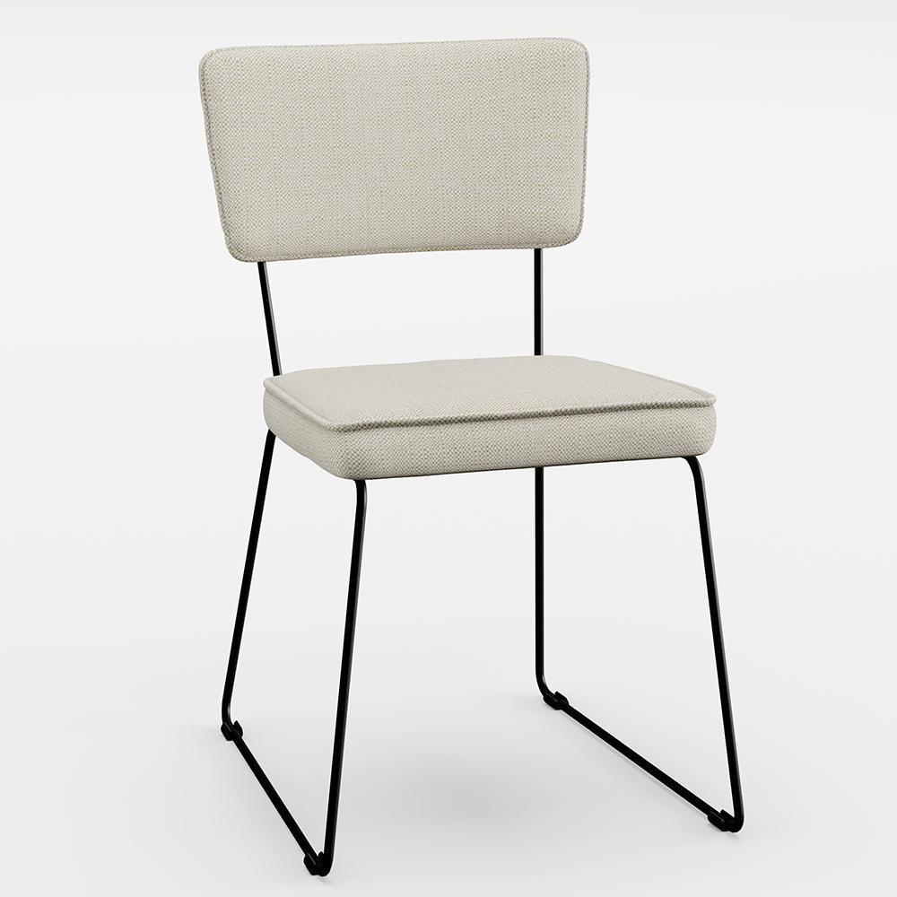 Kit 2 Cadeiras Estofada Para Sala Jantar Base Aço Champagne - 6