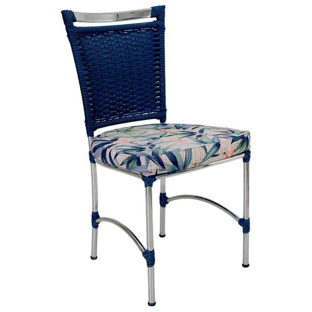 Cadeira Em Alumínio E Fibra Sintética Jk Cozinha Edícula Azul Dark E Vinales Azul - 1