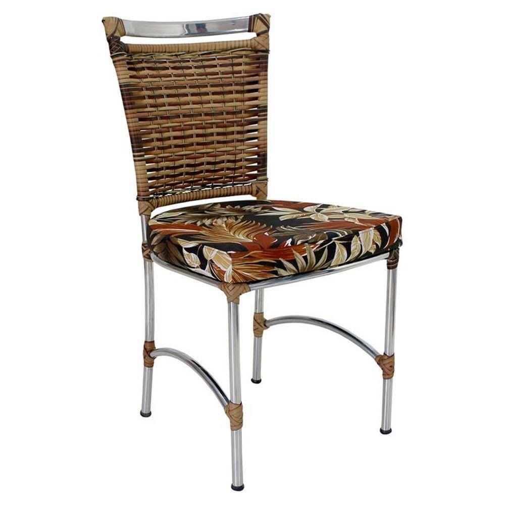 Cadeira Em Alumínio E Fibra Sintética Jk Cozinha Edícula Cappuccino E Rivieira Marrom - 2