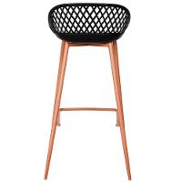 Kit 4 Banquetas Mônaco Clarice Alta Fratini 96 Cm (altura) Em Poliuretano (pu) Preto Base Em Aço