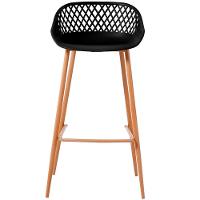 Kit 4 Banquetas Mônaco Clarice Alta Fratini 96 Cm (altura) Em Poliuretano (pu) Preto Base Em Aço - 5