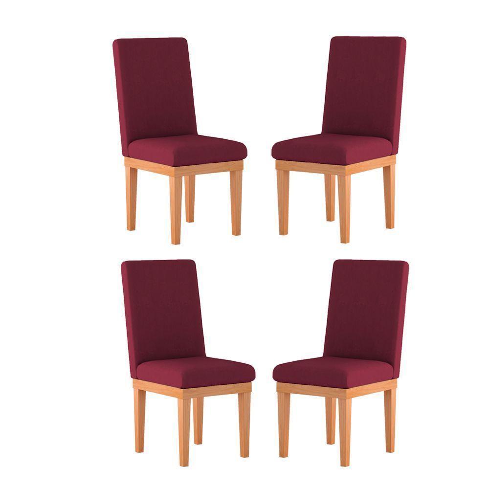 KitCadeiras Estofadas Reforçadas Para Mesa De Jantar Cor:marsala - 1
