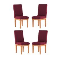 KitCadeiras Estofadas Reforçadas Para Mesa De Jantar Cor:marsala - 1