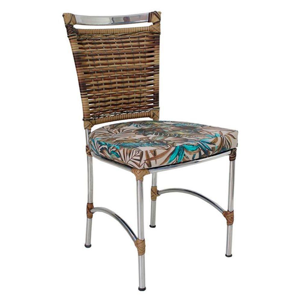 Cadeira Em Alumínio E Fibra Sintética Jk Cozinha Edícula Cappuccino E Maranata Bege - 1