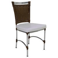 Cadeira Em Alumínio E Fibra Sintética Jk Cozinha Edícula Sepia E Nautico Branco - 1