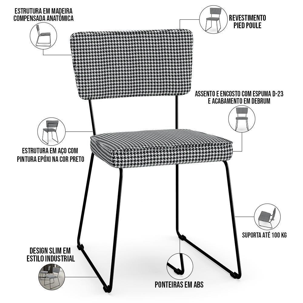 Kit 08 Cadeiras Allana L02 Pied Poule - 7
