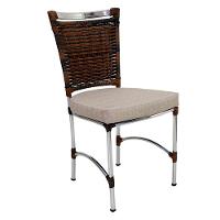 Cadeira Em Alumínio E Fibra Sintética Jk Cozinha Edícula Argila E Fundo Palha - 1