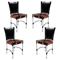 4 Cadeiras Em Alumínio E Fibra Sintética Jk Cozinha Edícula Preto Maui Preto - 1