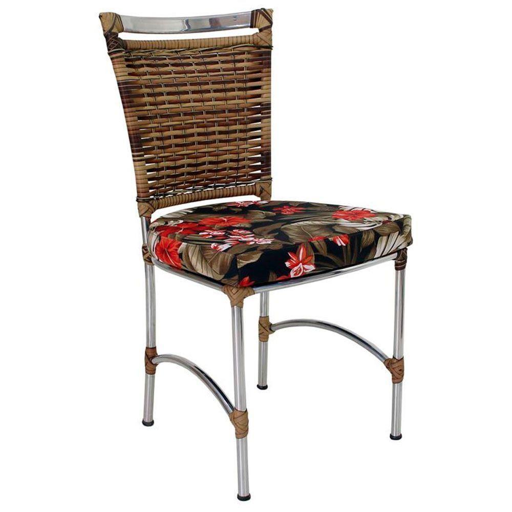 Cadeira Em Alumínio E Fibra Sintética Jk Cozinha Edícula Cappuccino E Maui Preto - 1