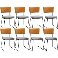 Kit 08 Cadeiras Couríssimo Whisky Linho Cinza - 1