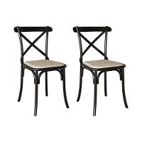 Par Cadeira Katrina Preta Assento Corano Bege Aço Bege - 1
