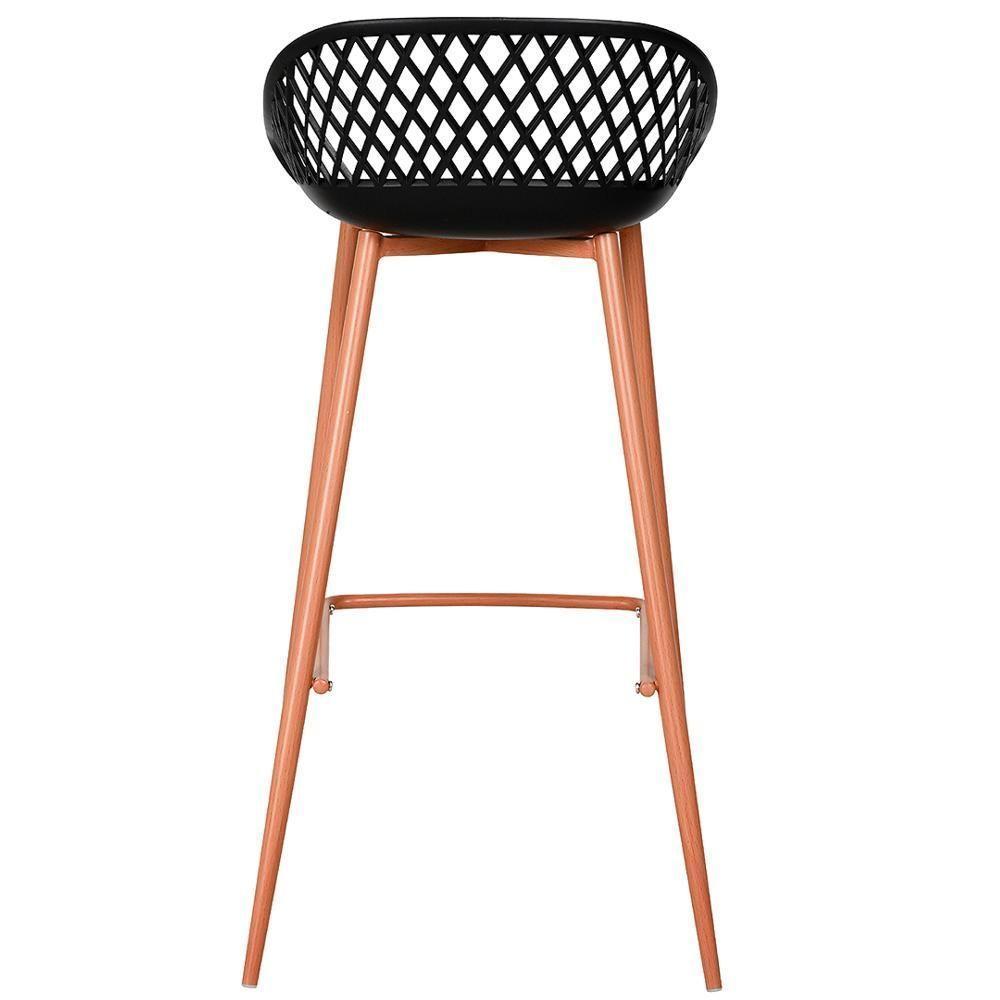 Kit 4 Banquetas Mônaco Clarice Média Fratini 86 Cm (altura) Em Poliuretano (pu) Preto Base Em Aço - 2