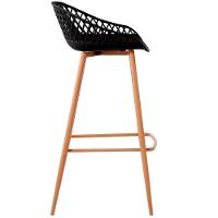 Kit 4 Banquetas Mônaco Clarice Média Fratini 86 Cm (altura) Em Poliuretano (pu) Preto Base Em Aço - 6