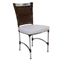 Cadeira Em Alumínio E Fibra Sintética Jk Cozinha Edícula Argila E Courino Náutico Branco - 1