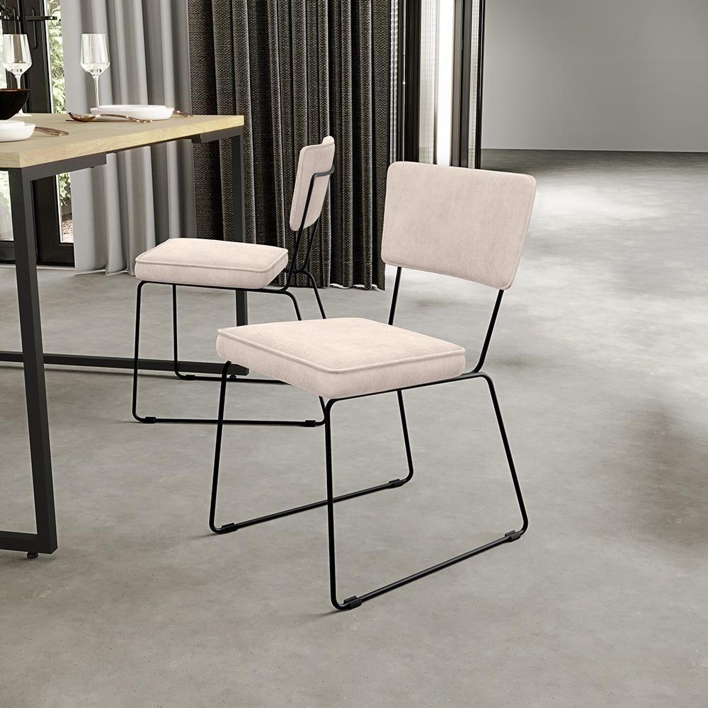 Kit 08 Cadeiras Allana L02 Suede Bege - 9