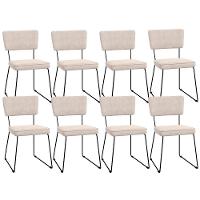 Kit 08 Cadeiras Allana L02 Suede Bege - 1