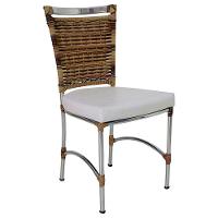 Cadeira Em Alumínio E Fibra Sintética Jk Cozinha Edícula Cappuccino E Nautico Branco - 1