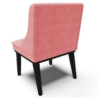 Kit 4 Cadeiras Decorativas Sala De Jantar Base Fixa De Madeira Firenze Suede Rosê/preto - 5