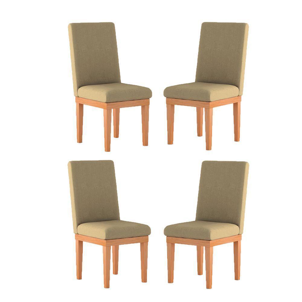 KitCadeiras Estofadas Reforçadas Para Mesa De Jantar Cor:capuccino - 1
