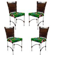 4 Cadeiras Jk Em Alumínio E Fibra Sintética Cozinha Edícula Argila E Creara - 1