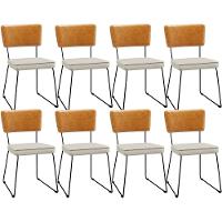 Kit 08 Cadeiras L02 Couríssimo Whisky Linho Champagne - 1