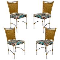 4 Cadeiras Em Alumínio E Fibra Sintética Jk Cozinha Edícula Avelã E Maranata Bege - 2