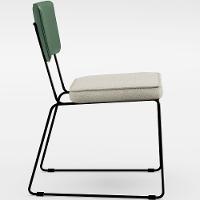 Kit 06 Cadeiras L02 Facto Verde Musgo Linho Champagne