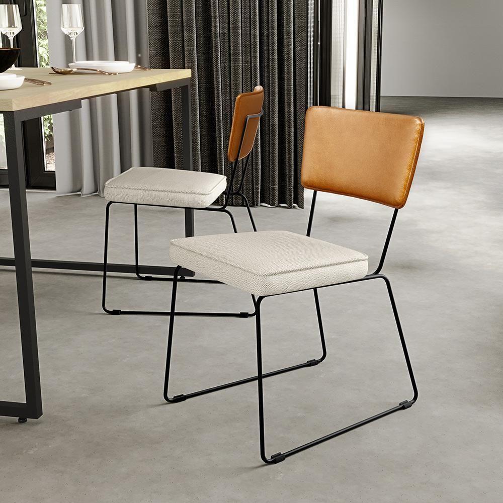 Kit 06 Cadeiras L02 Couríssimo Whisky Linho Champagne - 14