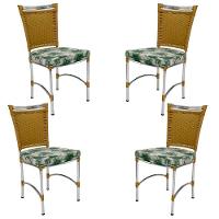 4 Cadeiras Em Alumínio E Fibra Sintética Jk Cozinha Edícula Avelã E Trancoso - 1