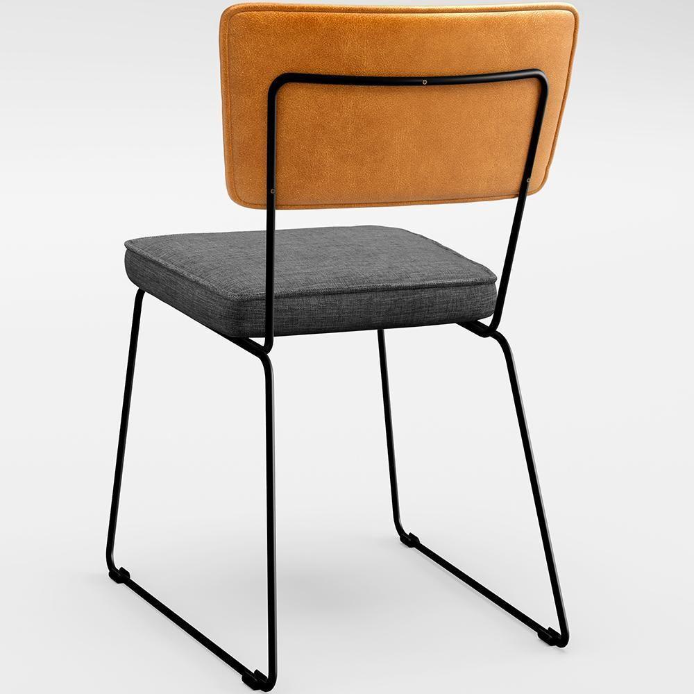 Kit 06 Cadeiras L02 Couríssimo Whisky Linho Cinza Escuro - 2