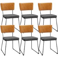 Kit 06 Cadeiras L02 Couríssimo Whisky Linho Cinza Escuro - 1