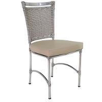 Cadeira Em Alumínio E Fibra Sintética Jk Cozinha Edícula Marmore E Nautico Bege - 1