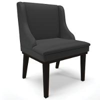 Kit 5 Cadeiras Decorativas Sala De Jantar Base Fixa De Madeira Firenze Pu Preto Fosco - 3