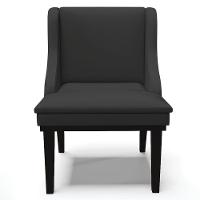Kit 5 Cadeiras Decorativas Sala De Jantar Base Fixa De Madeira Firenze Pu Preto Fosco