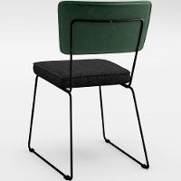 Kit 06 Cadeiras L02 Facto Verde Musgo Linho Chumbo