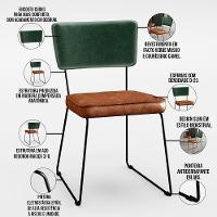 Kit 06 Cadeiras L02 Facto Verde Musgo Couríssimo Camel - 7