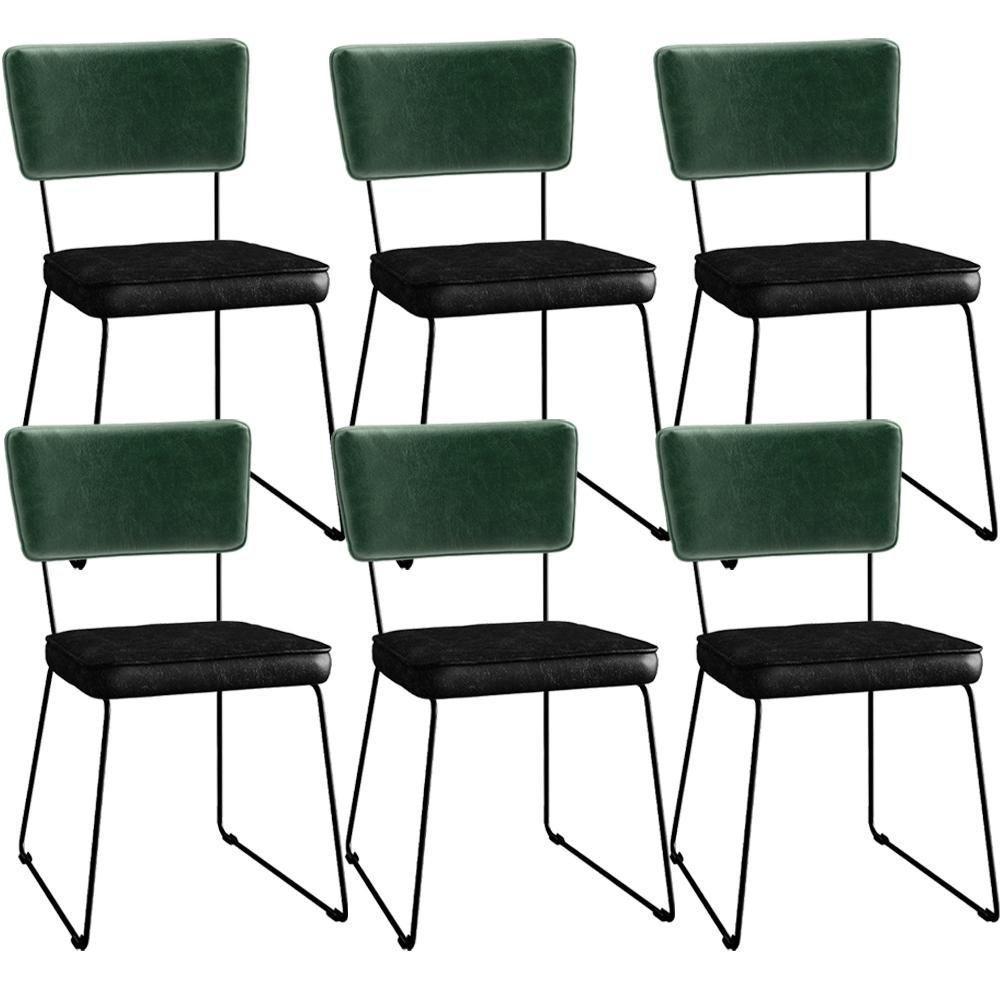 Kit 06 Cadeiras L02 Facto Verde Musgo Couríssimo Preto - 1