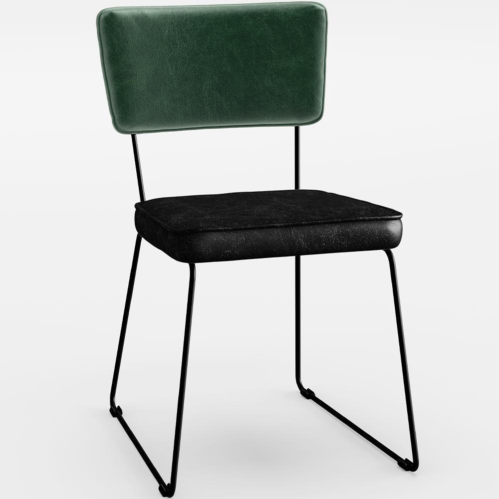 Kit 06 Cadeiras L02 Facto Verde Musgo Couríssimo Preto - 8